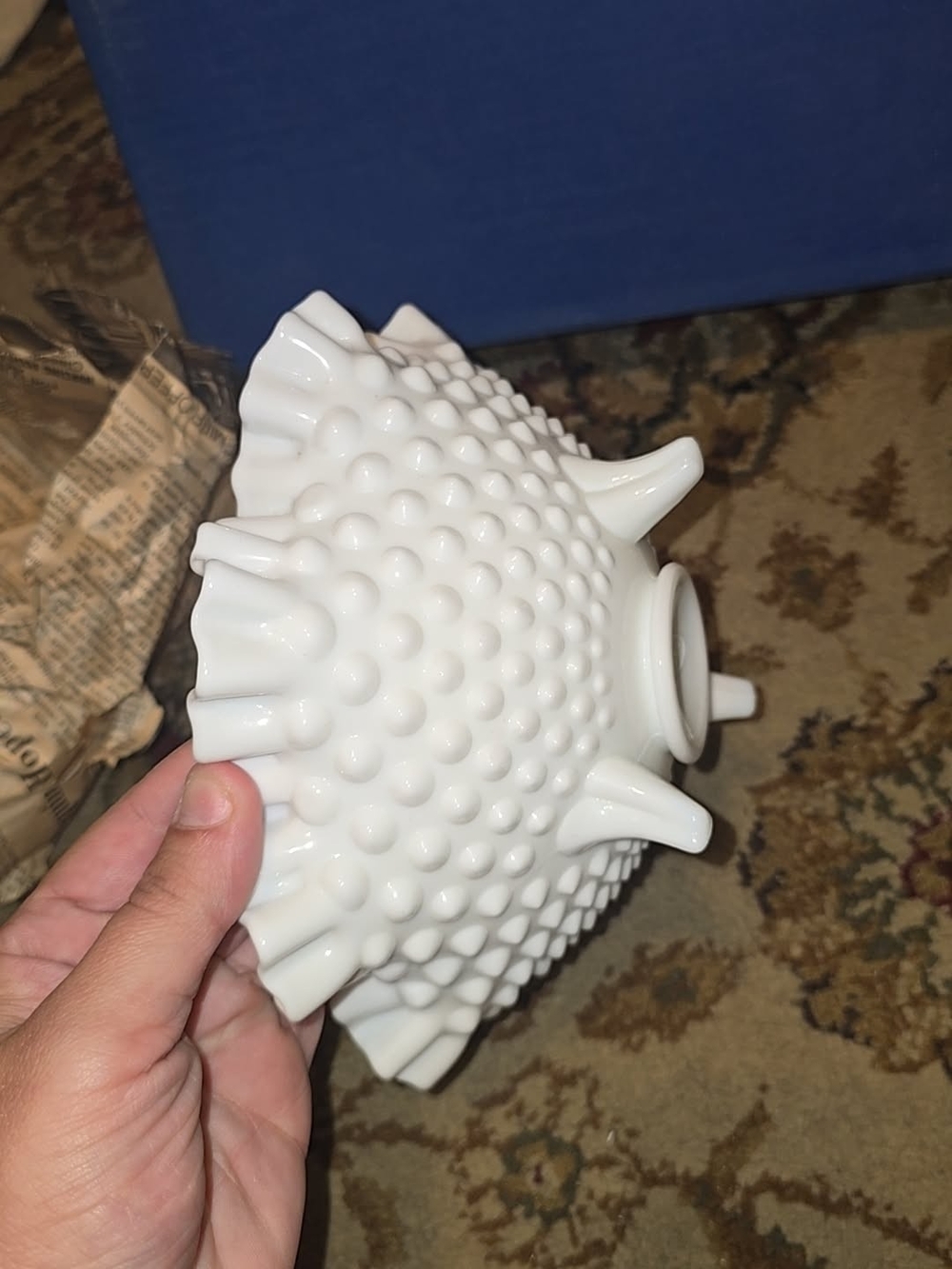 White Hobnail Milk Glass Vase Shade - Home Accents